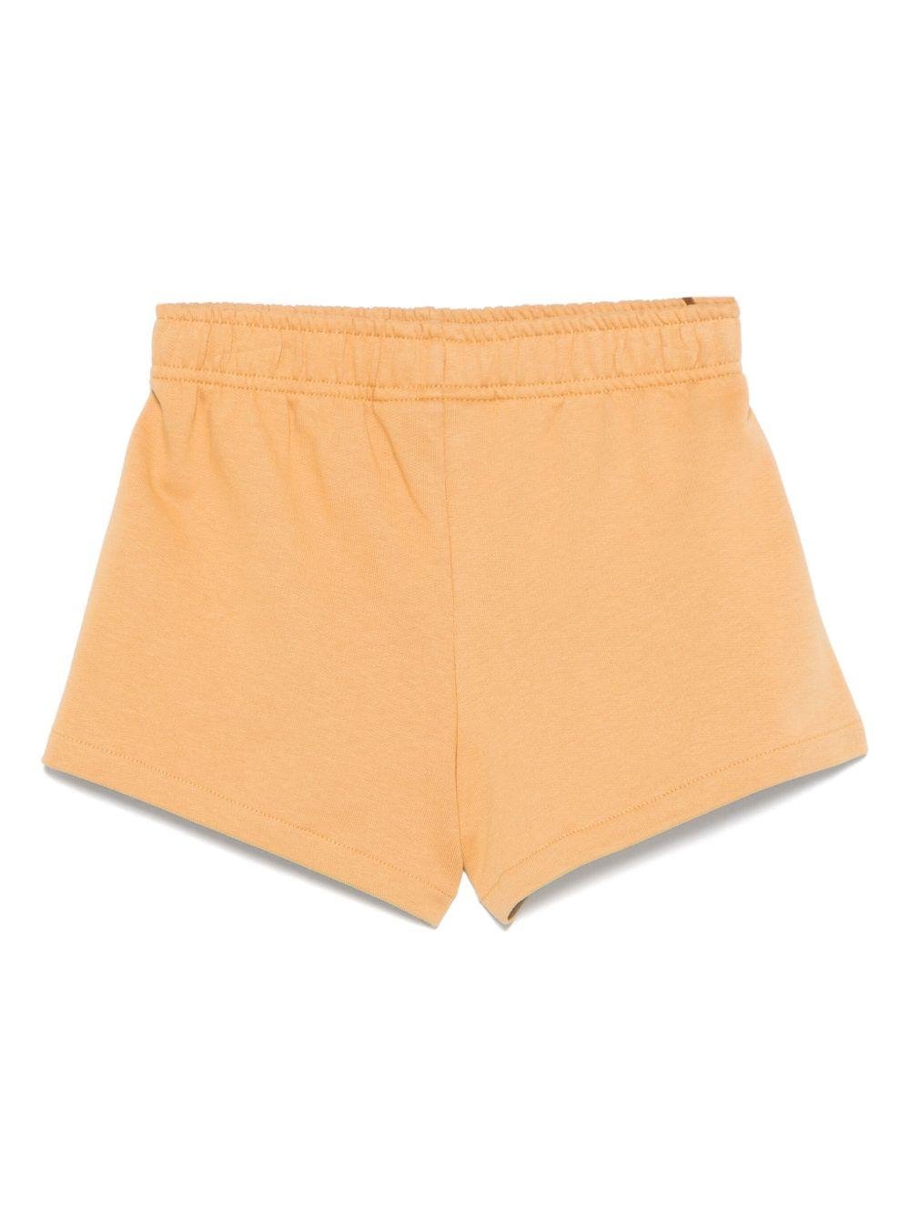 Shorts per bambina Mini Rodini beige con stampa grafica sul davanti - Rubino Kids