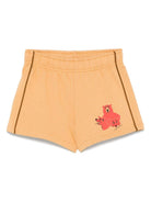 Shorts per bambina Mini Rodini beige con stampa grafica sul davanti - Rubino Kids