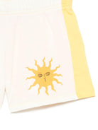 Shorts per bambina Mini Rodini bianco con stampa con sole - Rubino Kids