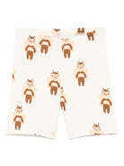 Shorts per bambina Mini Rodini bianco con stampa grafica con lunghezza alla coscia - Rubino Kids