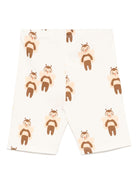 Shorts per bambina Mini Rodini bianco con stampa grafica con lunghezza alla coscia - Rubino Kids