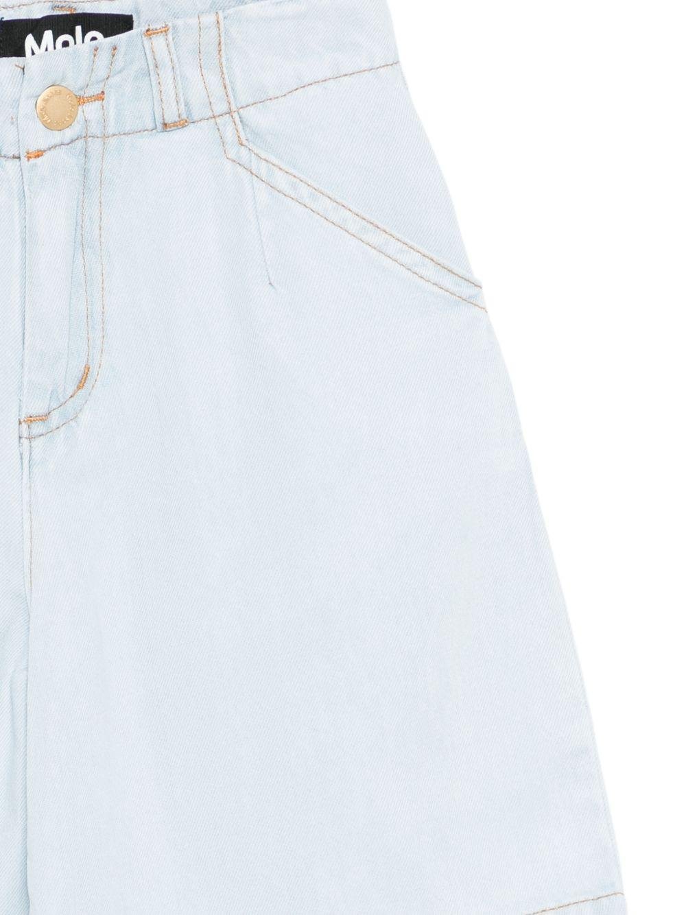 Shorts per bambina Molo denim con applicazione posteriore con logo - Rubino Kids