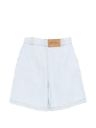 Shorts per bambina Molo denim con applicazione posteriore con logo - Rubino Kids