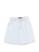Shorts per bambina Molo denim con applicazione posteriore con logo - Rubino Kids