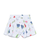 Shorts per bambina Monnalisa azzurro con stampa frutta - Rubino Kids