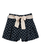 Shorts per bambina Monnalisa blu con motivo a pois - Rubino Kids