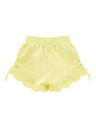 Shorts per bambina Monnalisa giallo con orlo a smerlo - Rubino Kids