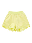 Shorts per bambina Monnalisa giallo con orlo a smerlo - Rubino Kids