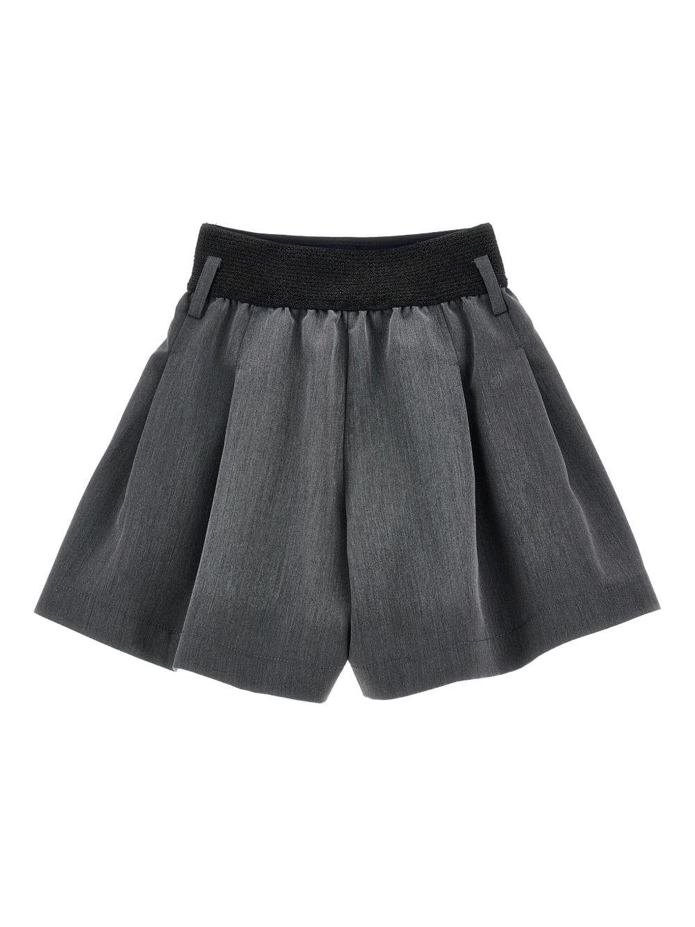 Shorts per bambina Monnalisa grigi con effetto stropicciato - Rubino Kids