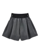 Shorts per bambina Monnalisa grigi con effetto stropicciato - Rubino Kids
