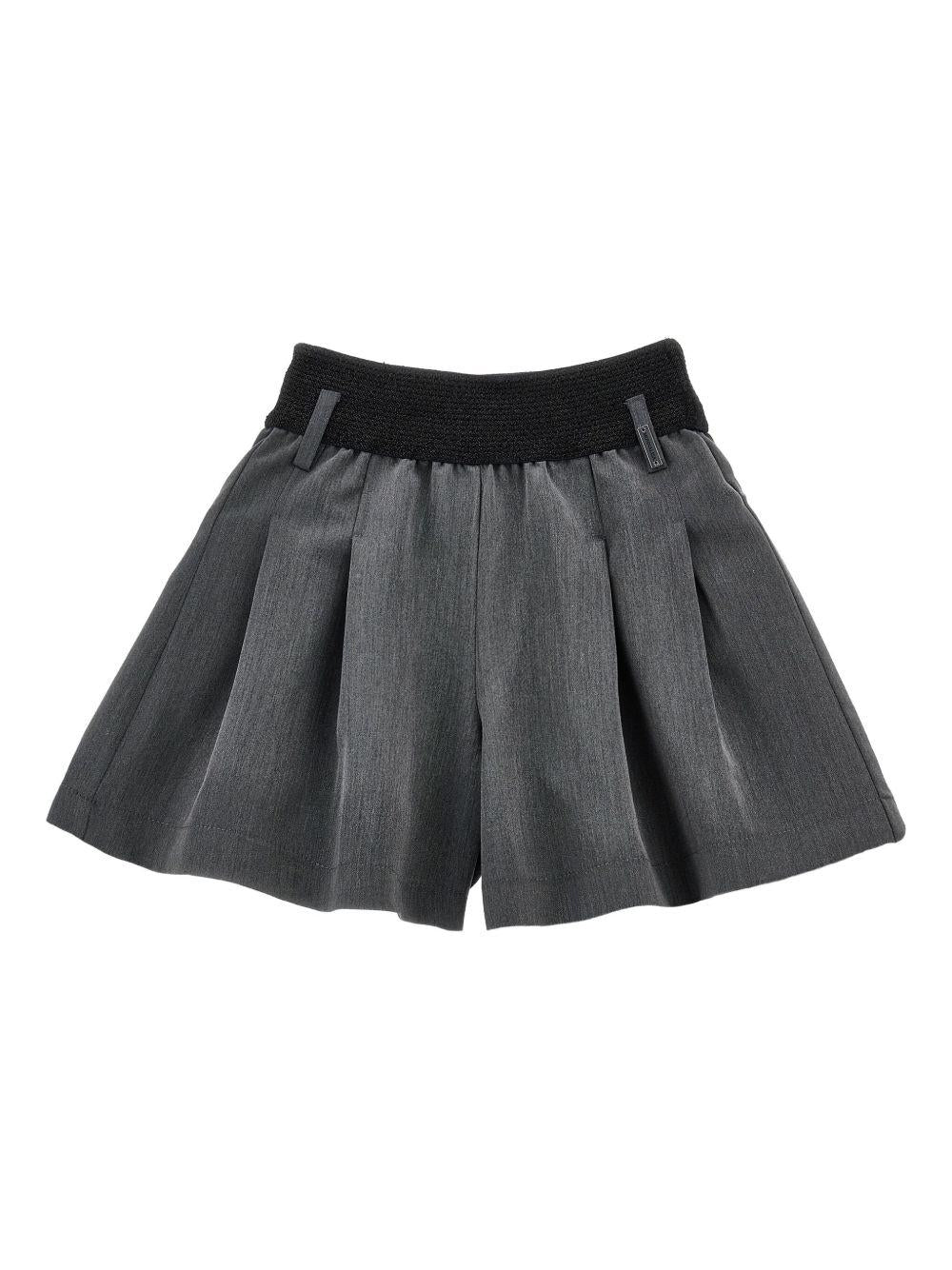Shorts per bambina Monnalisa grigi con effetto stropicciato - Rubino Kids