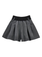Shorts per bambina Monnalisa grigi con effetto stropicciato - Rubino Kids