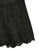 Shorts per bambina Monnalisa neri con orlo a smerlo - Rubino Kids