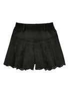 Shorts per bambina Monnalisa neri con orlo a smerlo - Rubino Kids