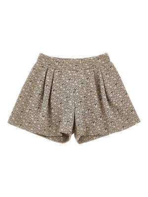 Monnalisa black shorts for girls with monogram print