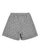 Shorts per bambina Monnalisa nero con stampa con monogramma - Rubino Kids