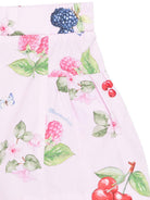 Shorts per bambina Monnalisa rosa con stampa frutta - Rubino Kids