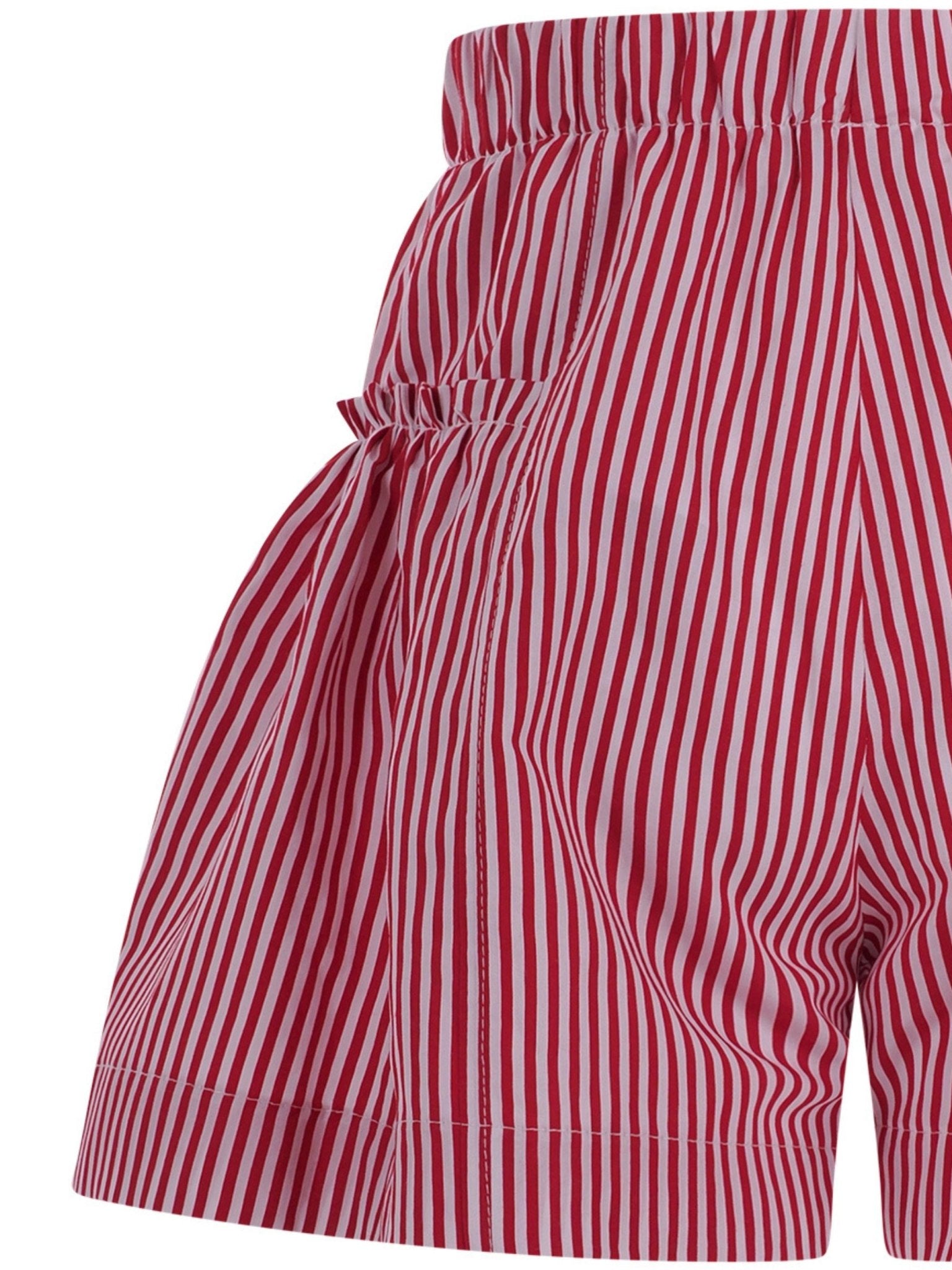 Shorts per bambina Monnalisa rosso con motivo a righe - Rubino Kids