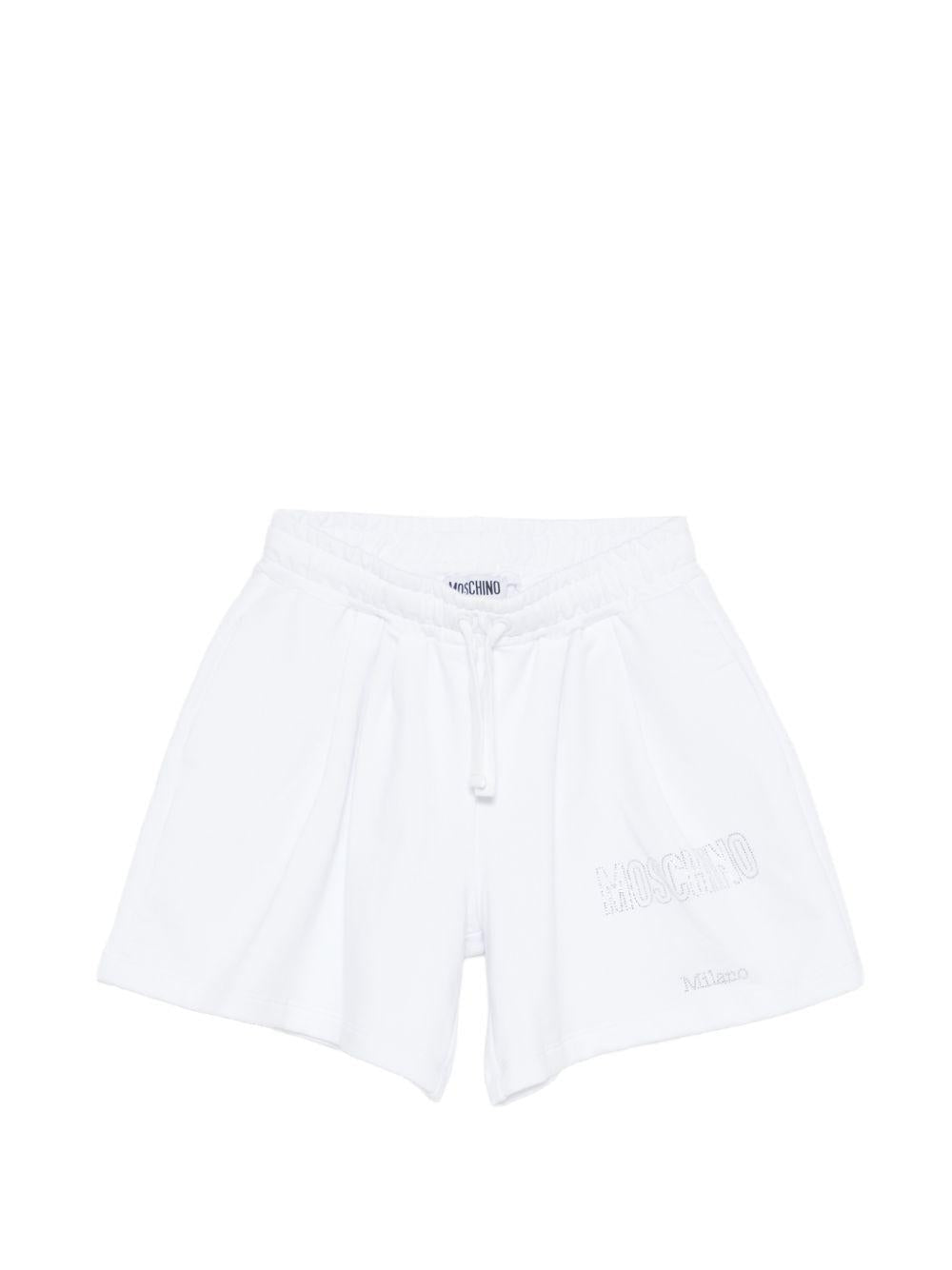 Shorts per bambina Moschino Kids bianchi con coulisse - Rubino Kids