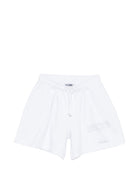 Shorts per bambina Moschino Kids bianchi con coulisse - Rubino Kids