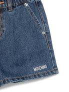 Shorts per bambina Moschino Kids denim con logo ricamato - Rubino Kids