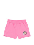 Shorts per bambina Moschino Kids rosa con stampa Teddy Bear - Rubino Kids