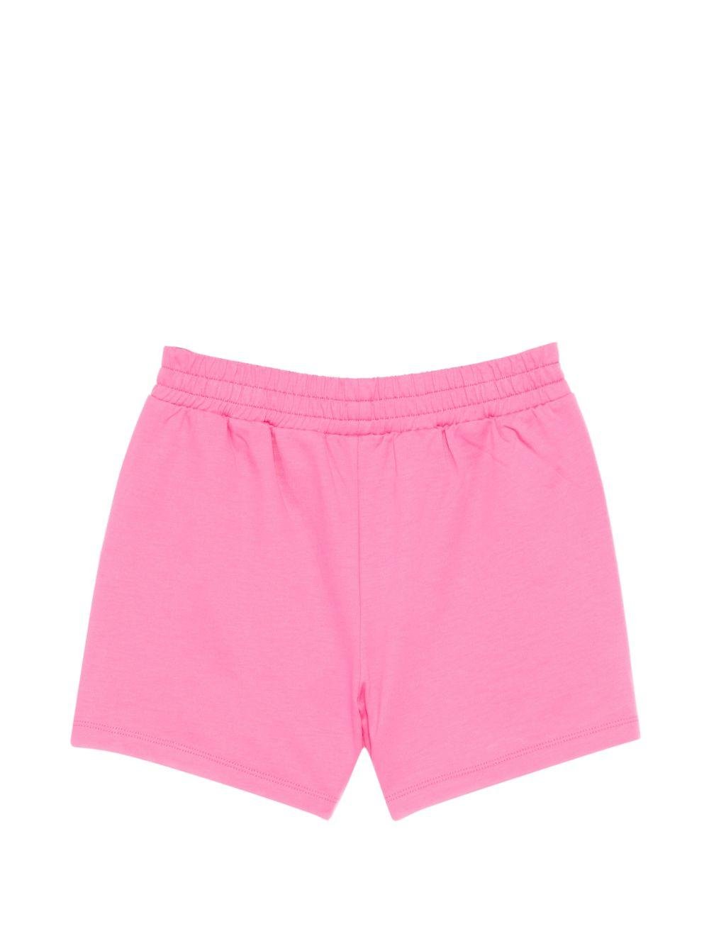 Shorts per bambina Moschino Kids rosa con stampa Teddy Bear - Rubino Kids