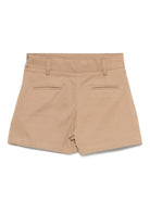 Shorts per bambina MSGM Kids beige con stampa del logo - Rubino Kids
