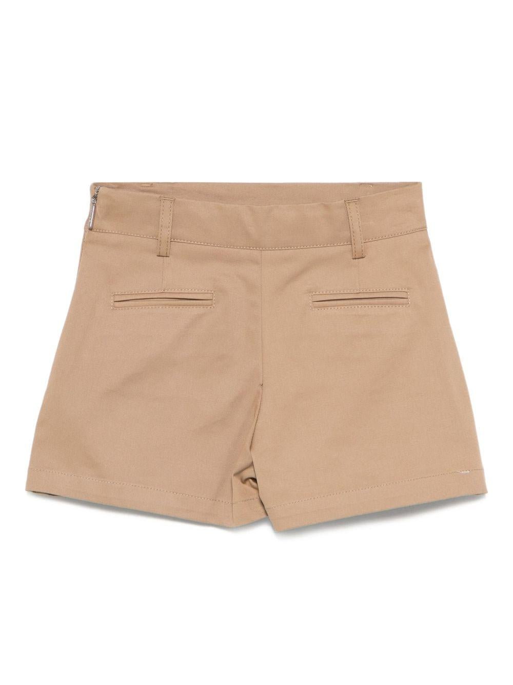 Shorts per bambina MSGM Kids beige con stampa del logo - Rubino Kids