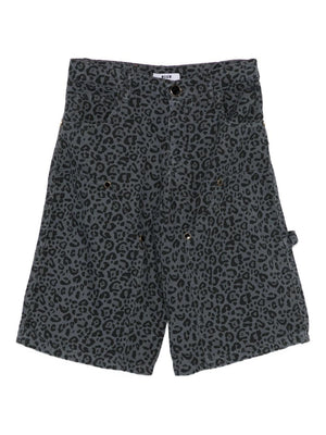 Shorts per bambina MSGM Kids grigi con stampa leopardata