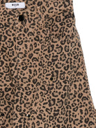 Shorts per bambina MSGM Kids marrone con stampa animalier - Rubino Kids