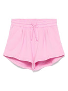 Shorts per bambina MSGM Kids rosa in cotone con logo - Rubino Kids