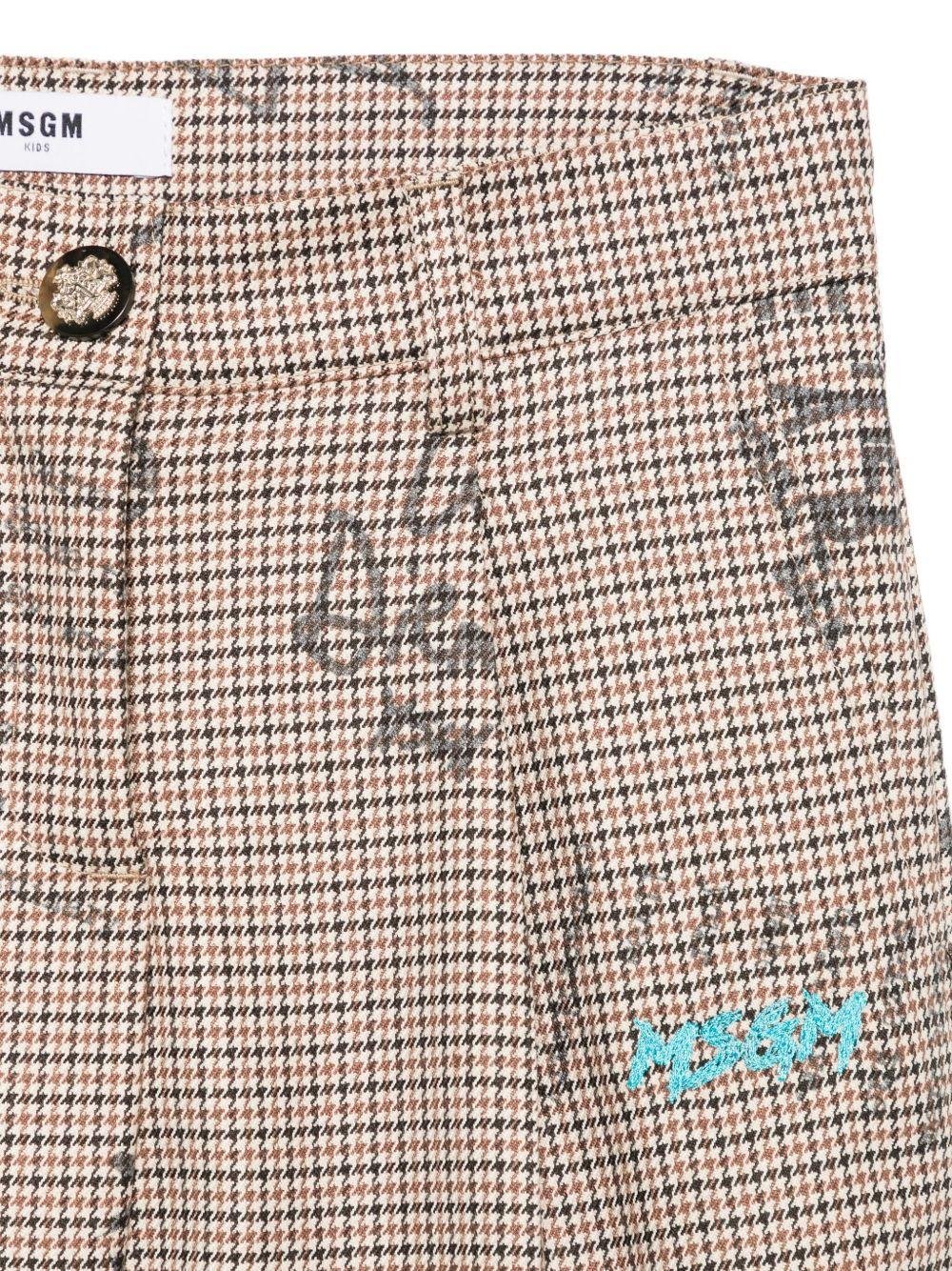 Shorts per bambina MSMG Kids marroni con stampa graffiti - Rubino Kids