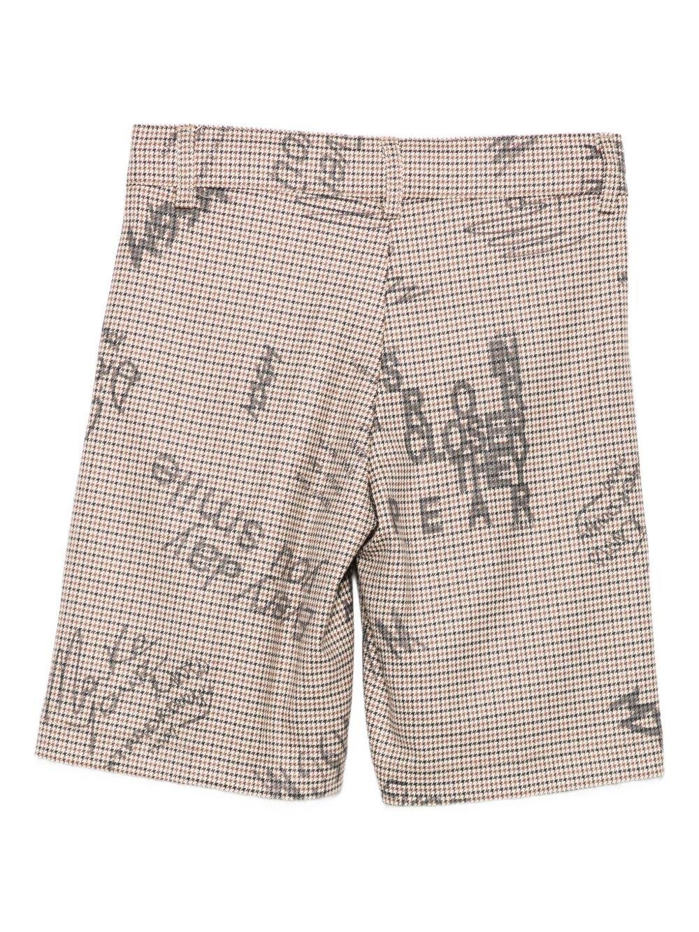 Shorts per bambina MSMG Kids marroni con stampa graffiti - Rubino Kids
