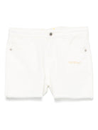 Shorts per bambina Off - White Kids bianco con stampa con logo - Rubino Kids