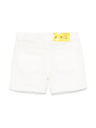 Shorts per bambina Off - White Kids bianco con stampa con logo - Rubino Kids