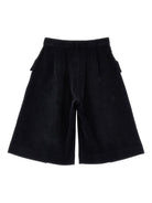 Shorts per bambina Philosophy Di Lorenzo Serafini Kids nero con tasche laterali con patta - Rubino Kids