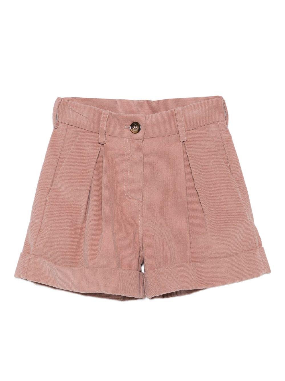 Shorts per bambina Philosophy di Lorenzo Serafini Kids rosa con chiusura frontale - Rubino Kids
