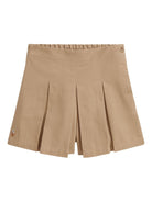 Shorts per bambina Polo Ralph Lauren Kids beige con pieghe sul davanti - Rubino Kids