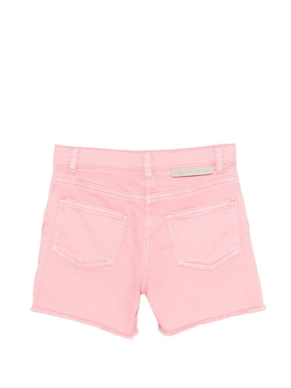 Shorts per bambina Stella McCartney Kids rosa con ricamo a fiori - Rubino Kids