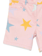 Shorts per bambina Stella McCartney Kids rosa con stampa stelle - Rubino Kids