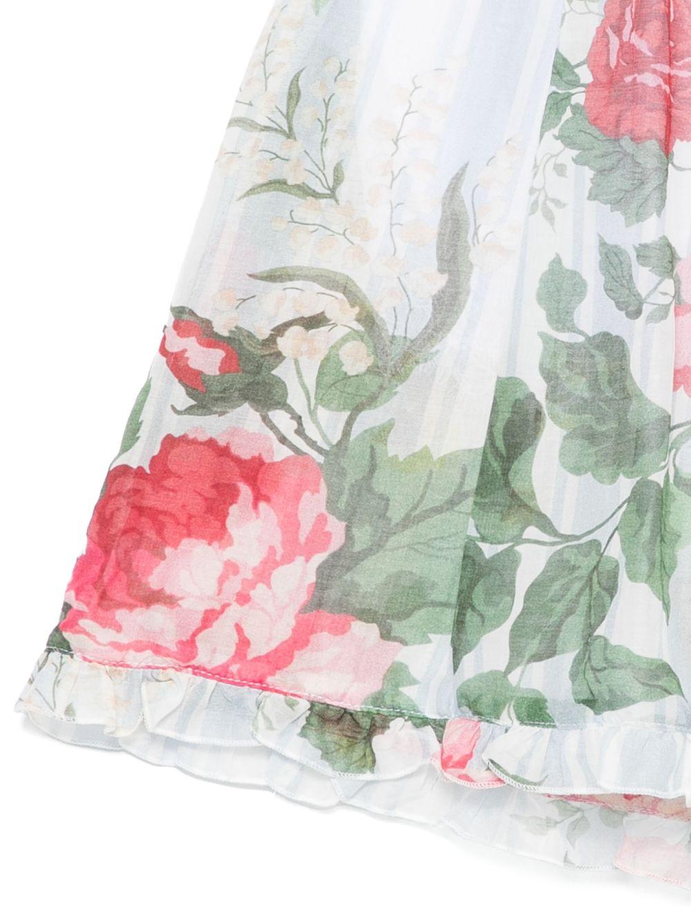 Shorts per bambina Vivetta azzurro in misto cotone e seta con stampa floreale all - over - Rubino Kids