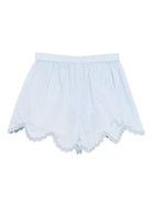 Shorts per bambina ZIMMERMANN Kids Cascadian azzurro con orlo a smerlo - Rubino Kids