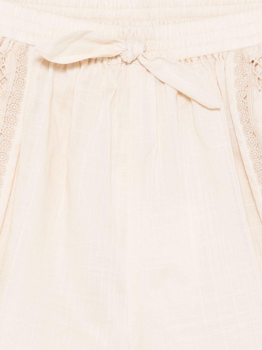 Shorts per bambina ZIMMERMANN Kids Lucky beige con decorazione con punto inglese - Rubino Kids