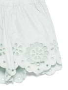 Shorts per bambina Zimmermann Kids verde con applicazioni floreali - Rubino Kids