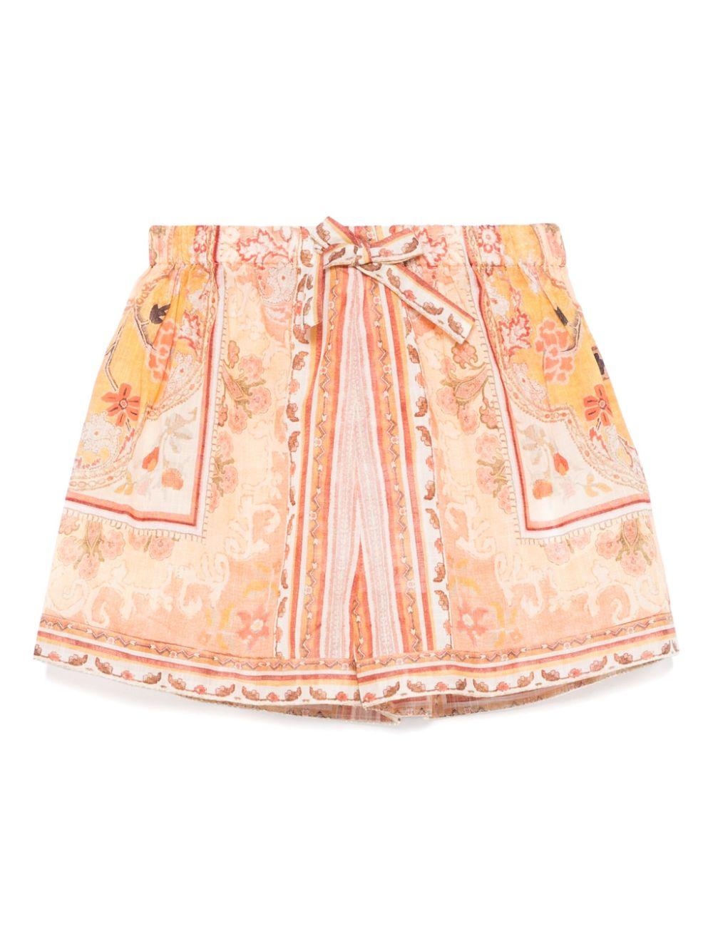 Shorts per bambina ZIMMERMANN Kids Wylie multicolore con stampa grafica all - over - Rubino Kids