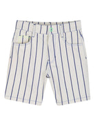 Shorts per bambino Billieblush bianchi con design a righe - Rubino Kids