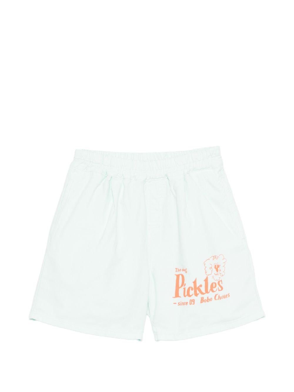 Shorts per bambino Bobo Choses azzurri con stampa "Mr. Pickles the Dog" sul davanti - Rubino Kids