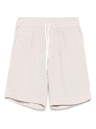 Shorts per bambino Brunello Cucinelli Kids beige con fiammatura - Rubino Kids