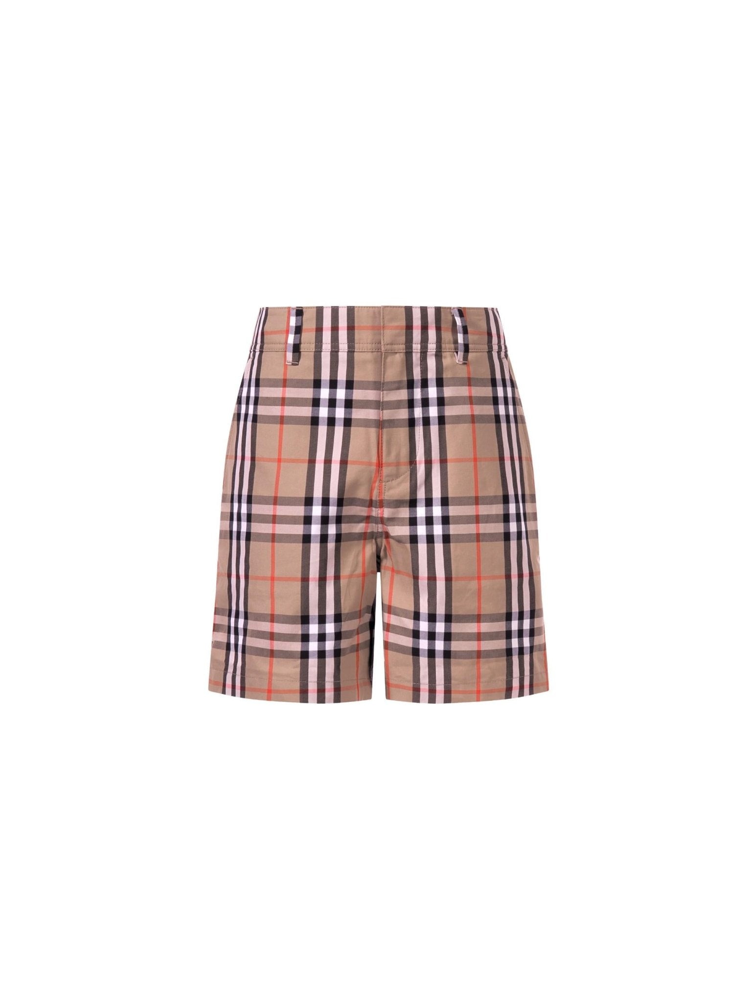 Shorts per bambino Burberry Kids beige con motivo Vintage Check all - over - Rubino Kids